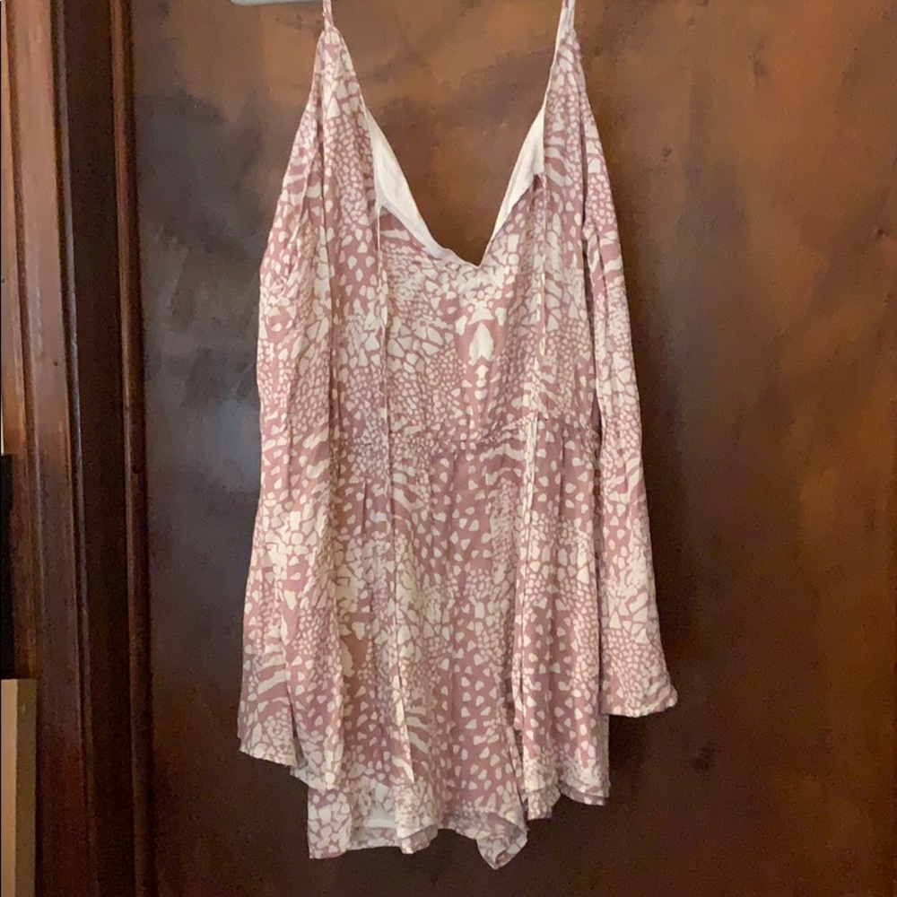 Pink/Mauve and white romper